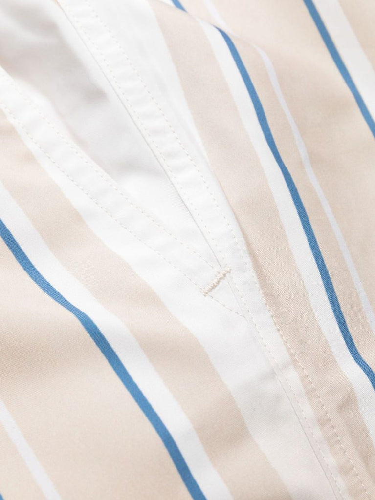 Neutral Faded Stripe Swim Shorts