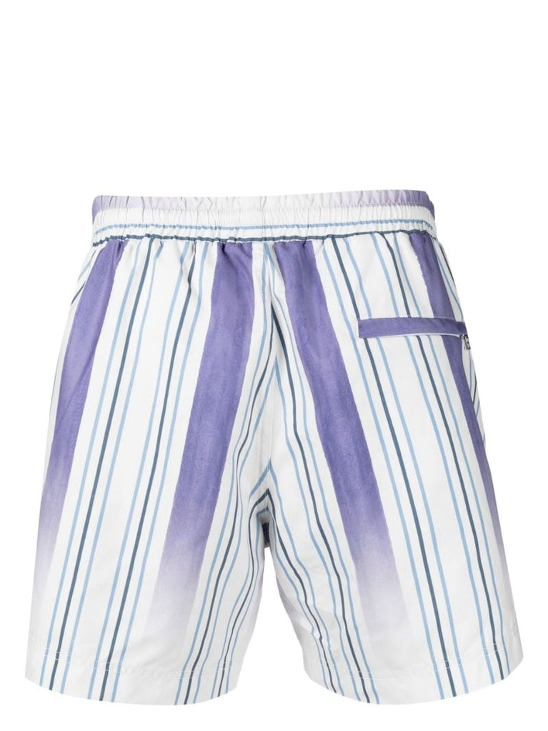 Neutral Faded Stripe Swim Shorts