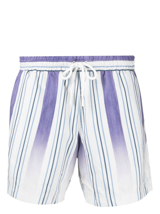 Neutral Faded Stripe Swim Shorts
