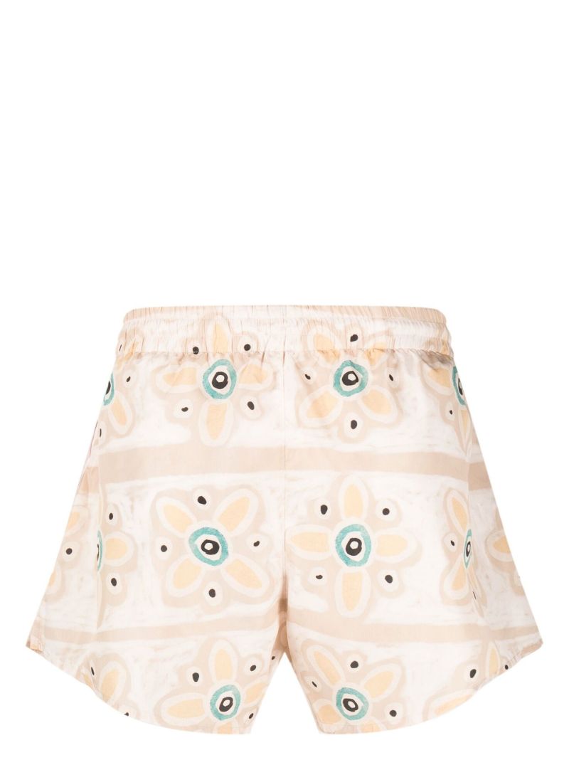 Neutral Floral Print Swim Shorts