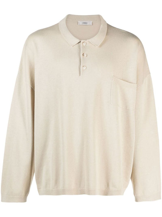 Neutral Long Sleeve Polo Top