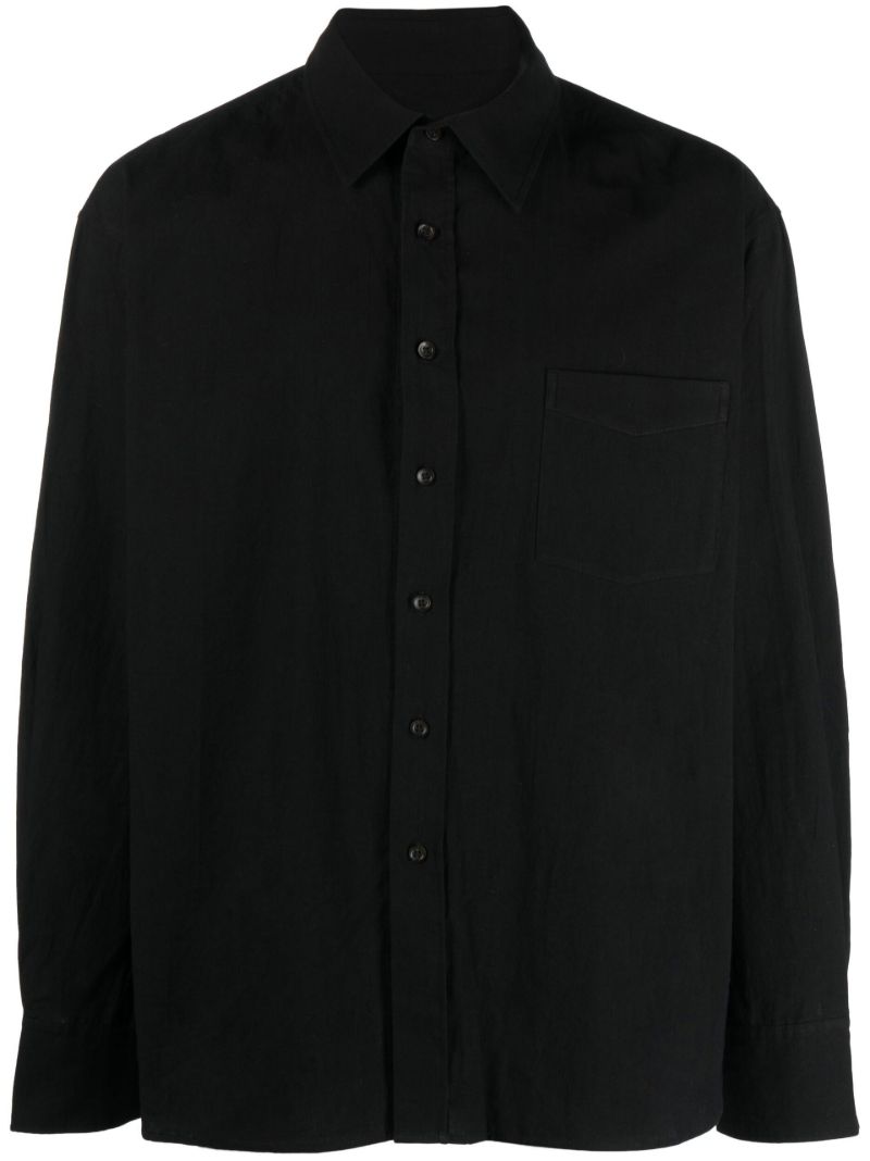 Black Long-sleeve Cotton Shirt