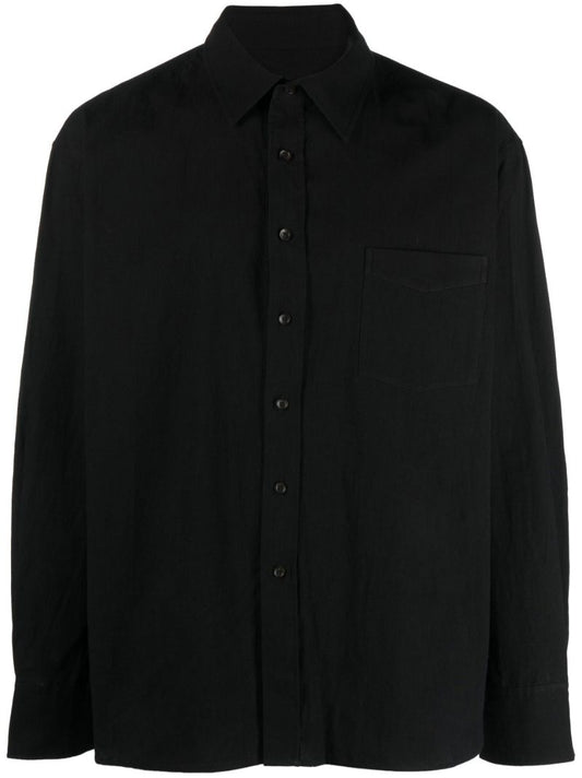 Black Long-sleeve Cotton Shirt