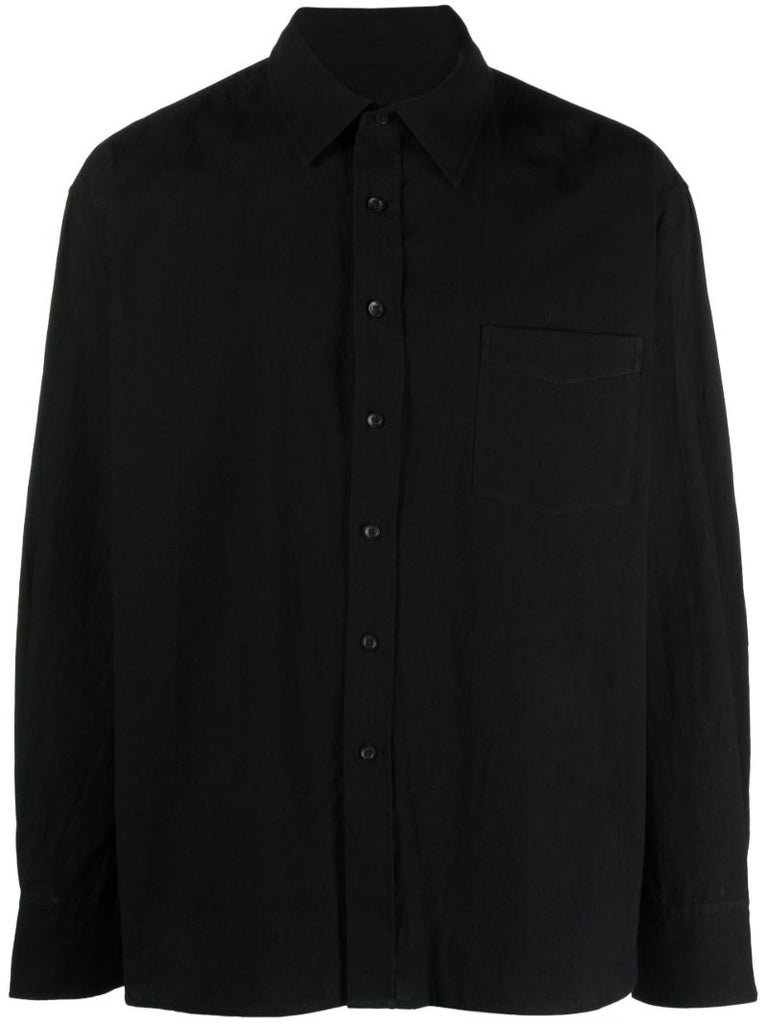 Black Long-sleeve Cotton Shirt