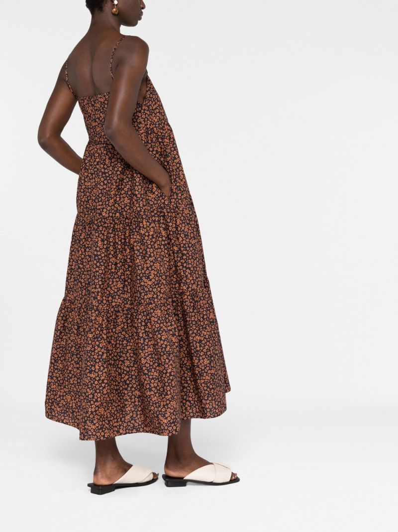 Orange Tiered Organic Cotton Maxi Dress