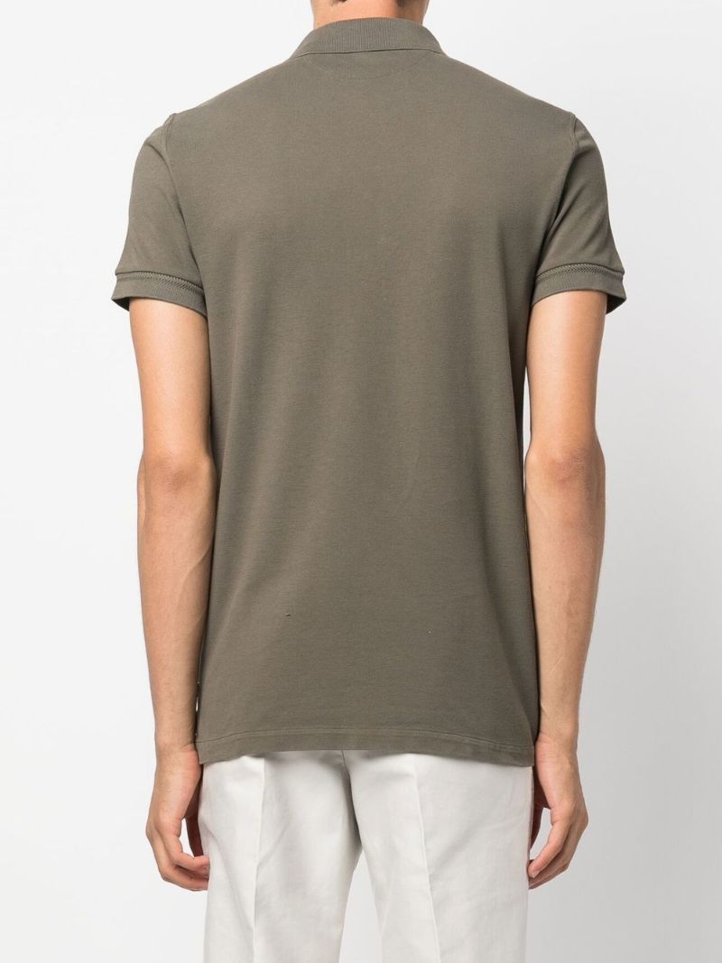 Green Short-sleeve Cotton Polo Shirt