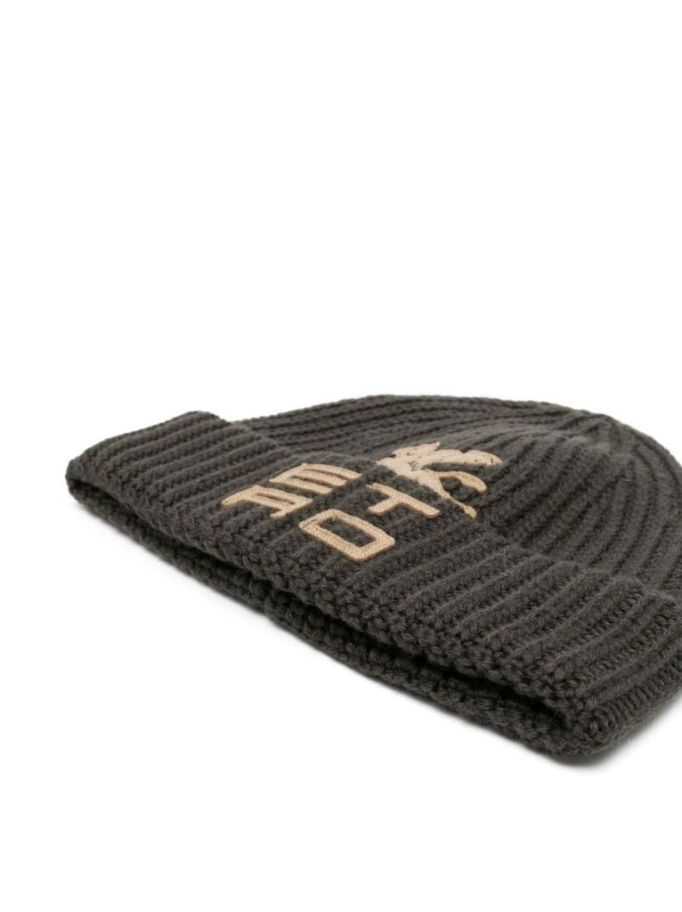 Green Logo Knitted Beanie Hat