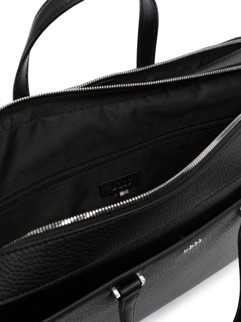Black Gavin Grained Leather Briefcase