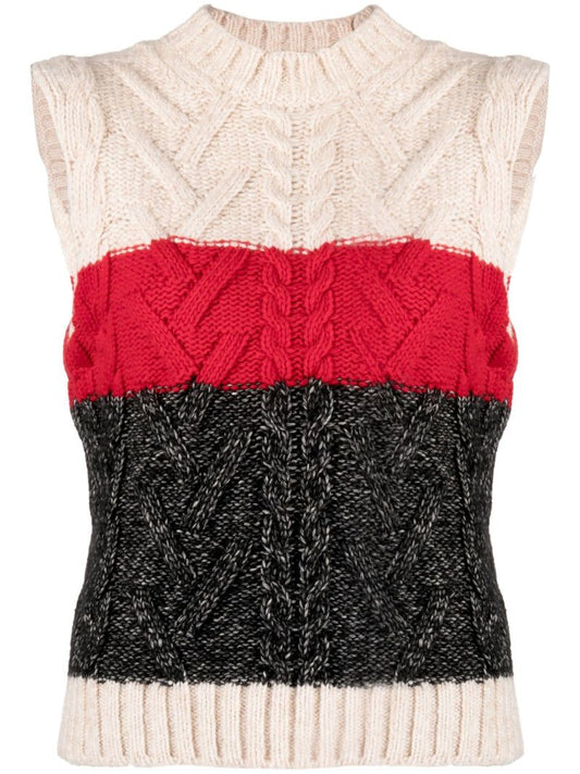 Neutral Cable-knit Sweater Vest