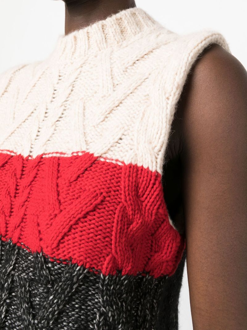 Neutral Cable-knit Sweater Vest