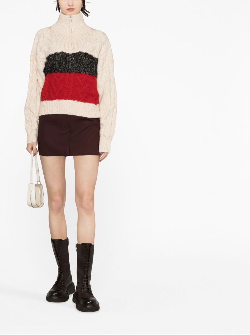 Neutral Cable-knit Sweater