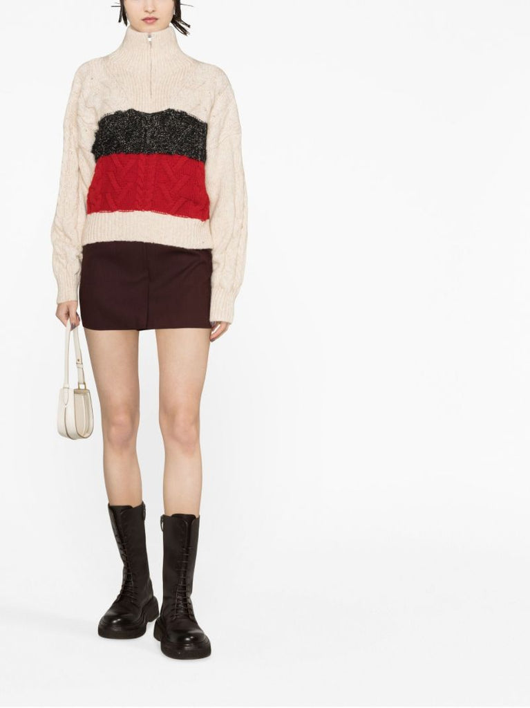 Neutral Cable-knit Sweater