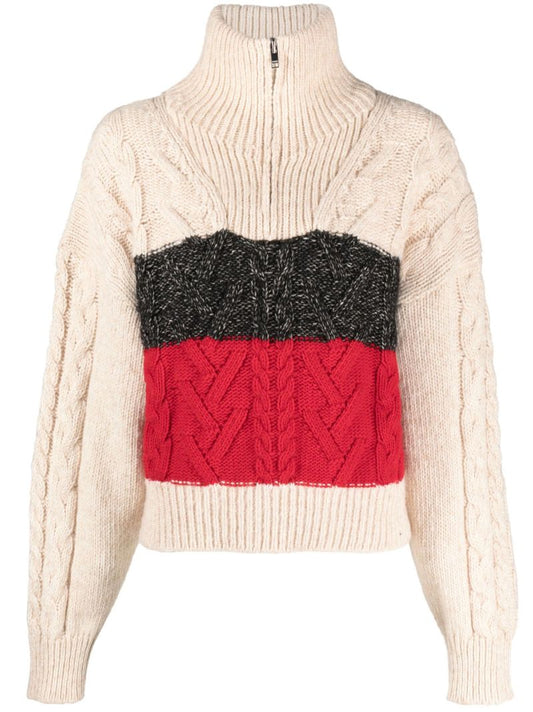 Neutral Cable-knit Sweater