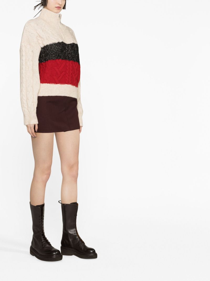 Neutral Cable-knit Sweater