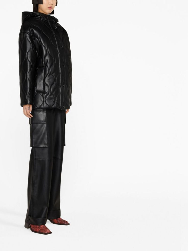Black Everlee Quilted Faux Leather Jacket