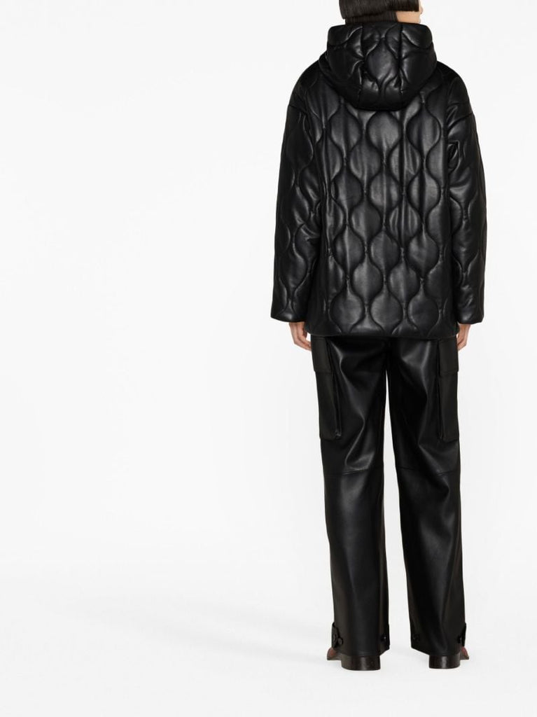Black Everlee Quilted Faux Leather Jacket