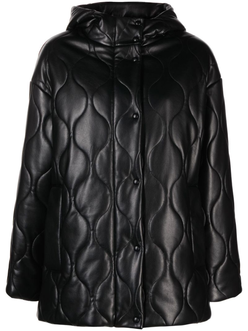 Black Everlee Quilted Faux Leather Jacket
