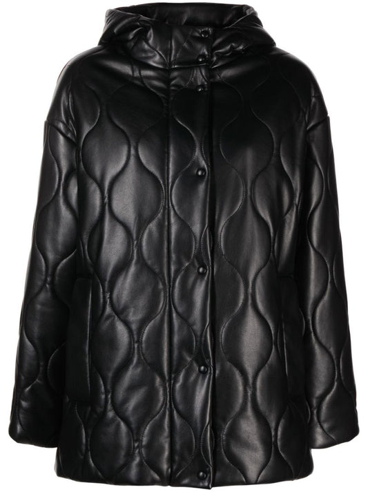 Black Everlee Quilted Faux Leather Jacket