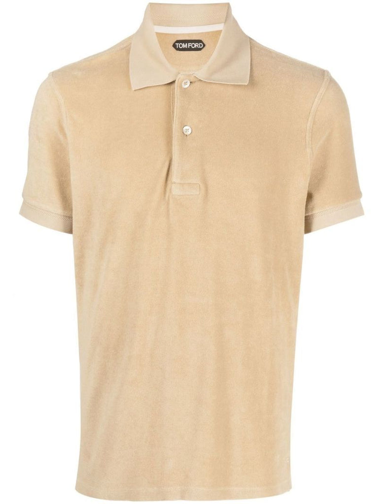 Neutral Towelling Cotton Polo Shirt