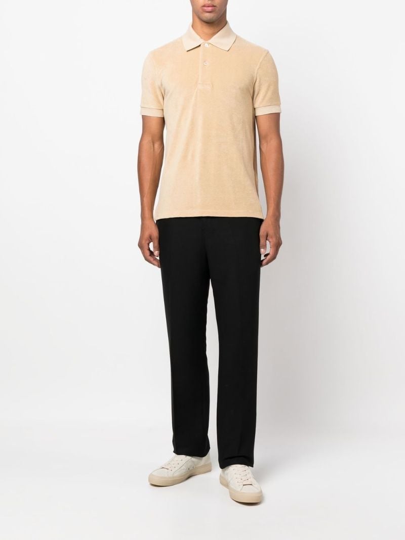 Neutral Towelling Cotton Polo Shirt