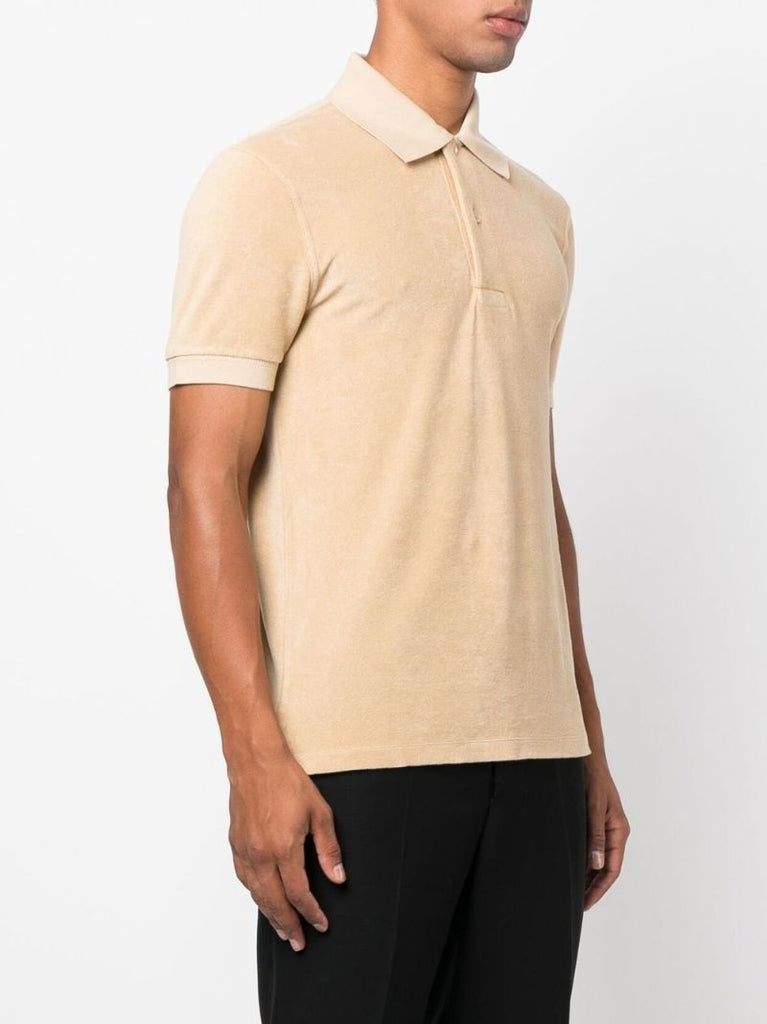 Neutral Towelling Cotton Polo Shirt