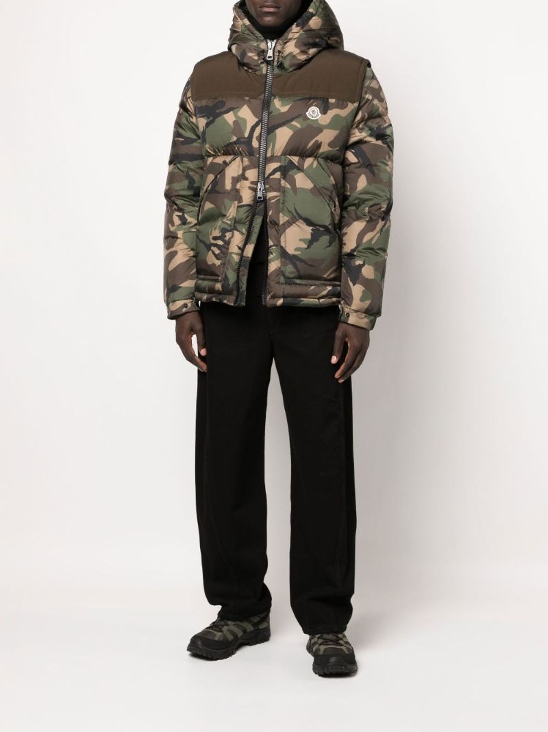 Green Meakan Camouflage Print Puffer Jacket