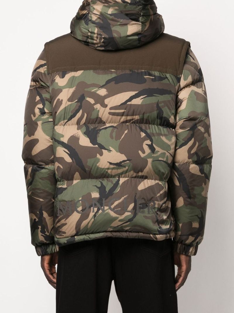 Green Meakan Camouflage Print Puffer Jacket