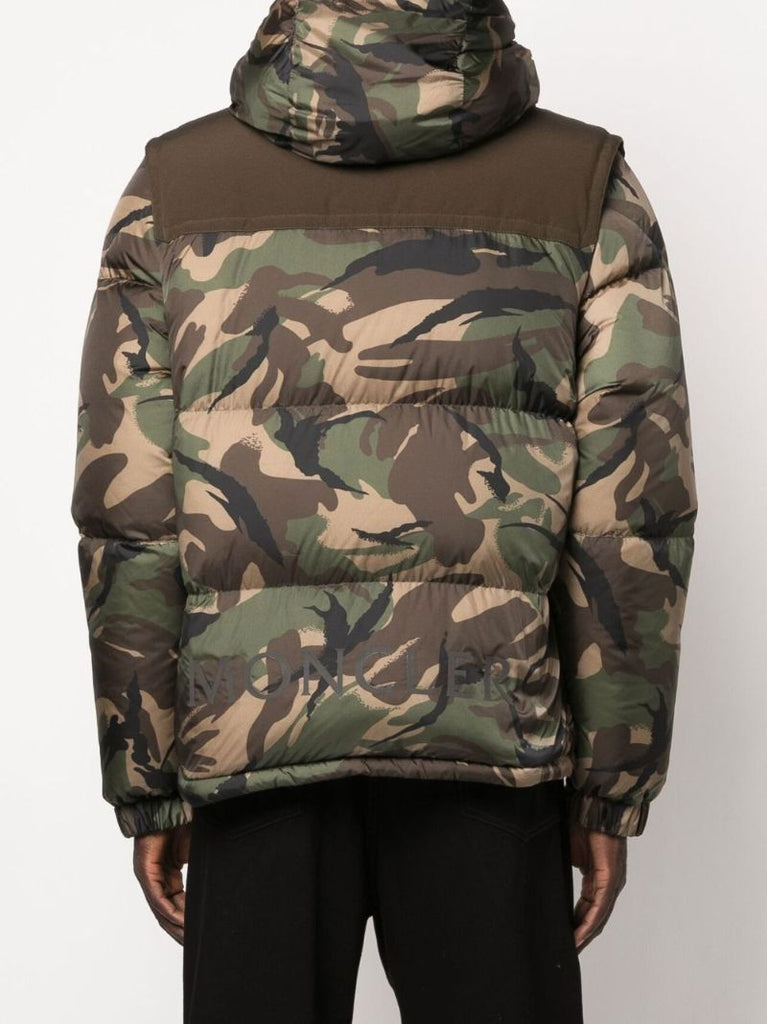 Green Meakan Camouflage Print Puffer Jacket