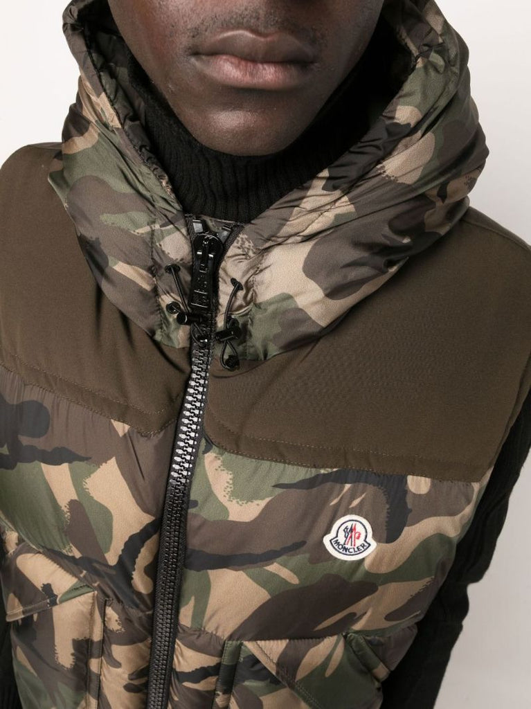Green Meakan Camouflage Print Puffer Jacket