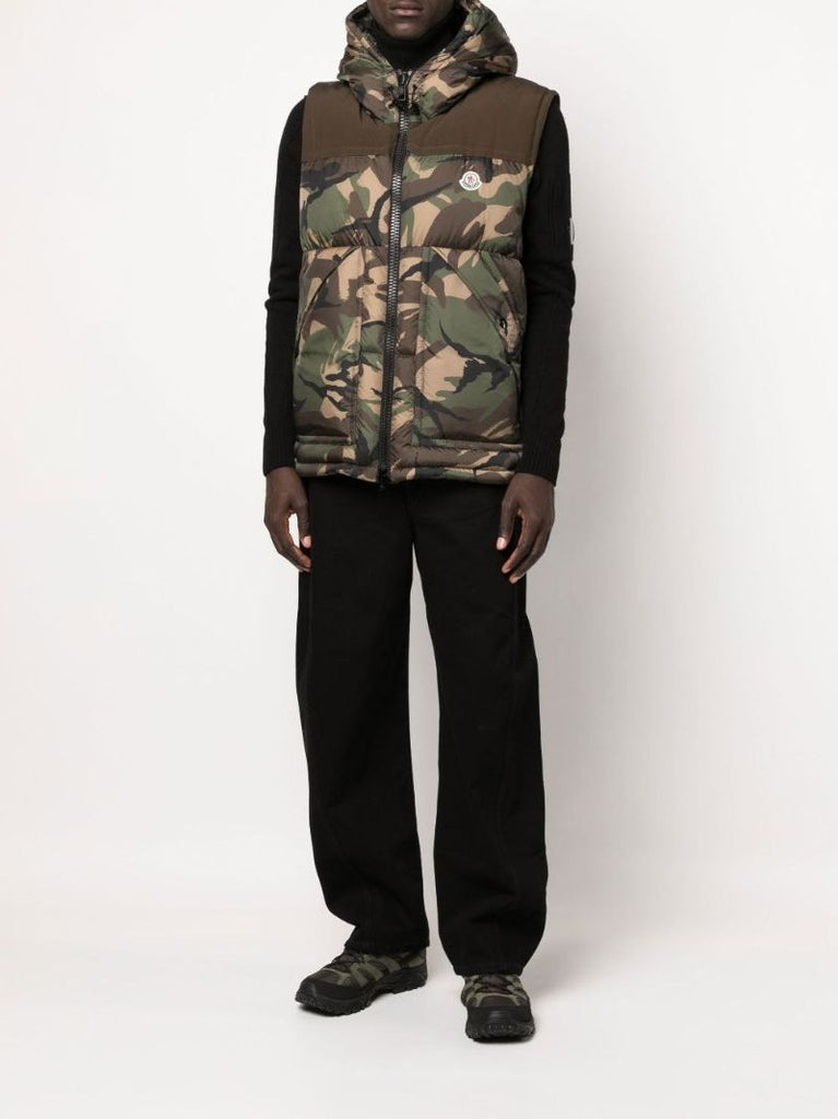 Green Meakan Camouflage Print Puffer Jacket