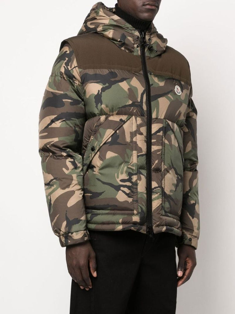 Green Meakan Camouflage Print Puffer Jacket