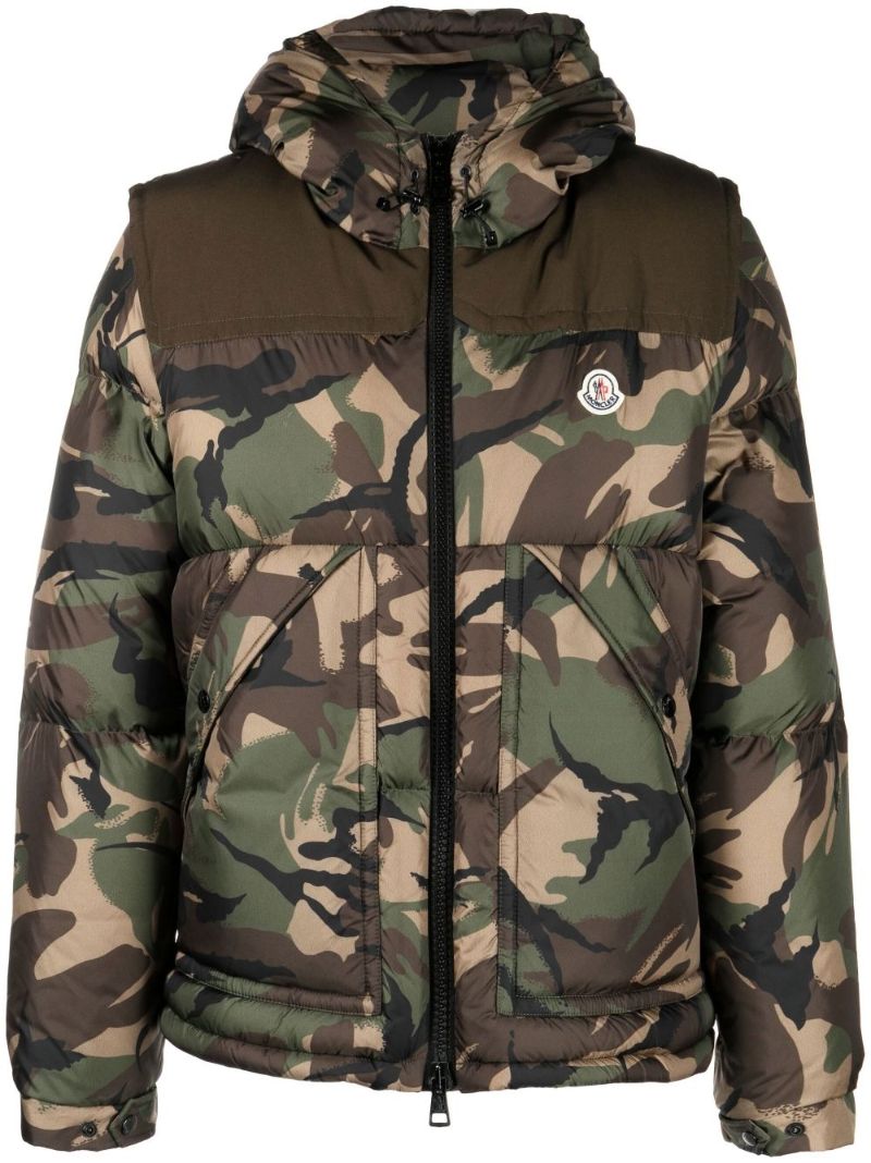 Green Meakan Camouflage Print Puffer Jacket