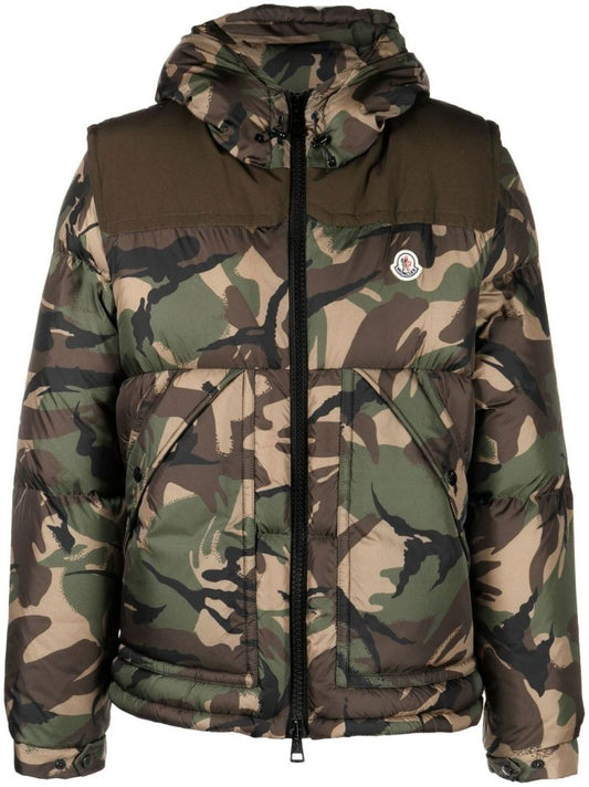 Green Meakan Camouflage Print Puffer Jacket