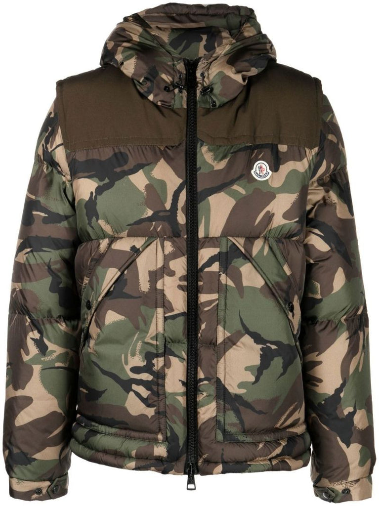 Green Meakan Camouflage Print Puffer Jacket