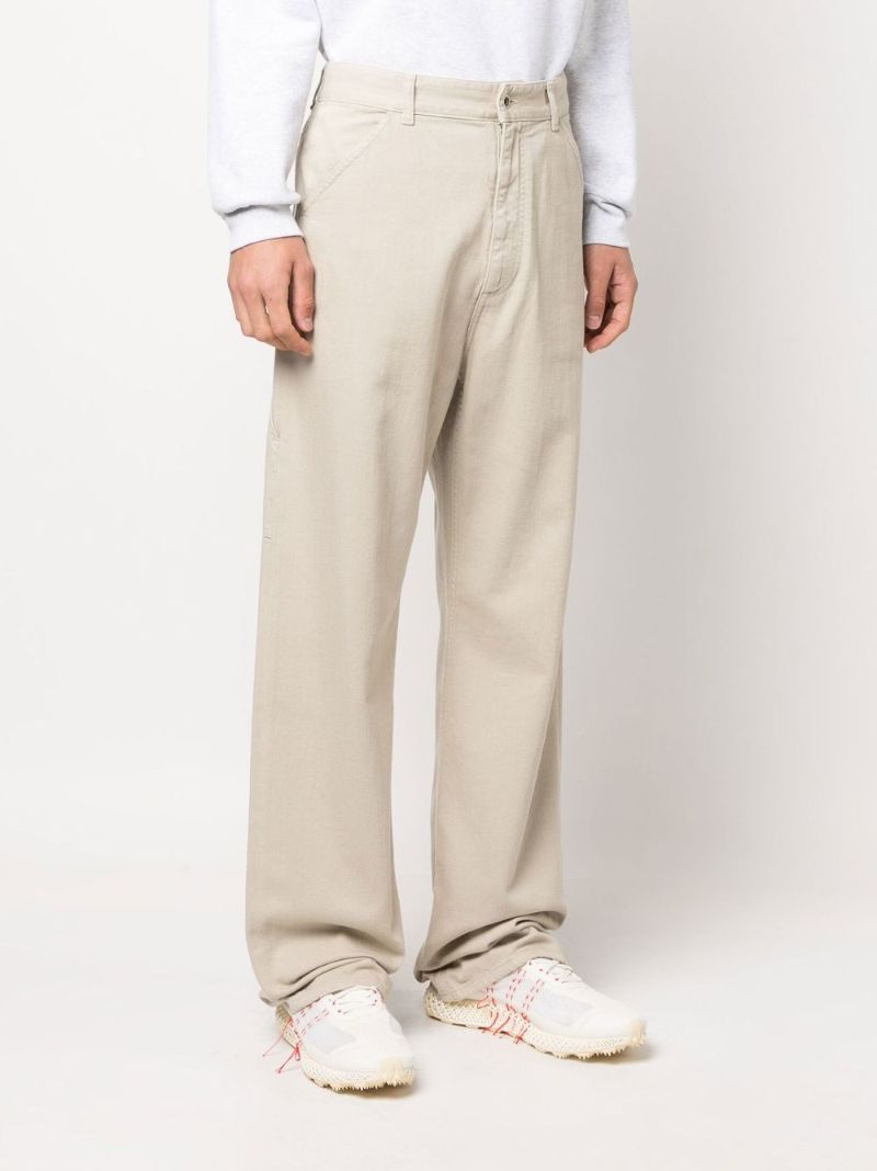 Neutral Straight-leg Cotton Trousers