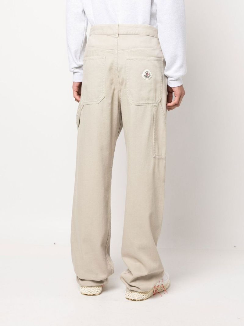 Neutral Straight-leg Cotton Trousers