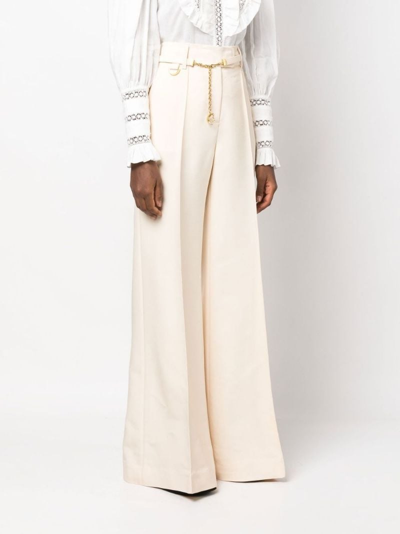 White Kaleidoscope Wide Leg Trousers