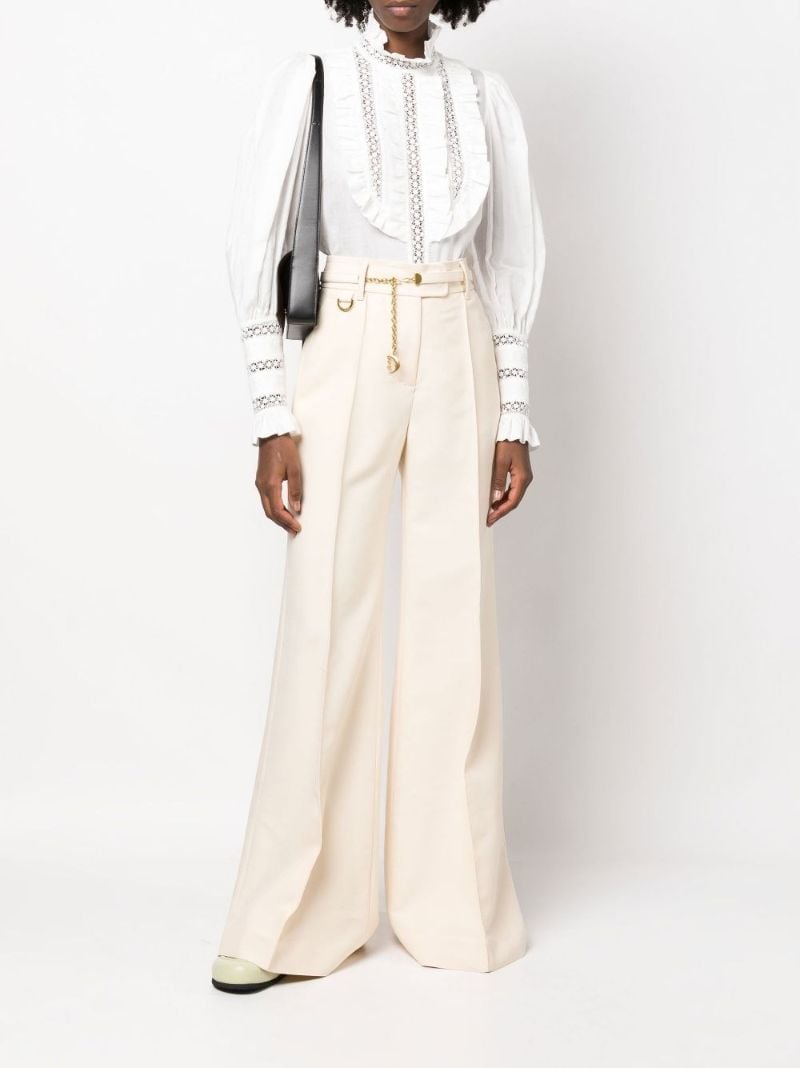 White Kaleidoscope Wide Leg Trousers