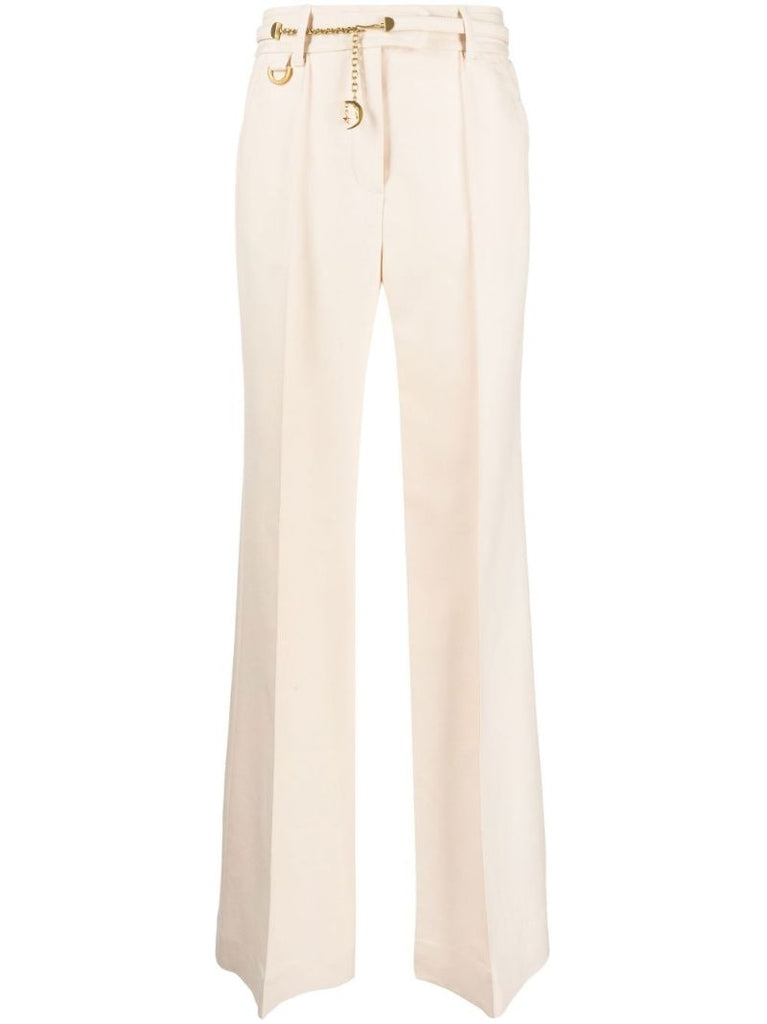 White Kaleidoscope Wide Leg Trousers
