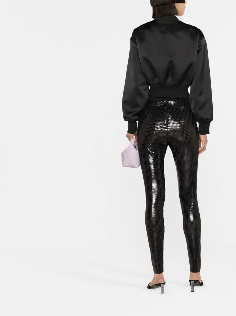Black Dg Logo Sequin-embellished Leggings