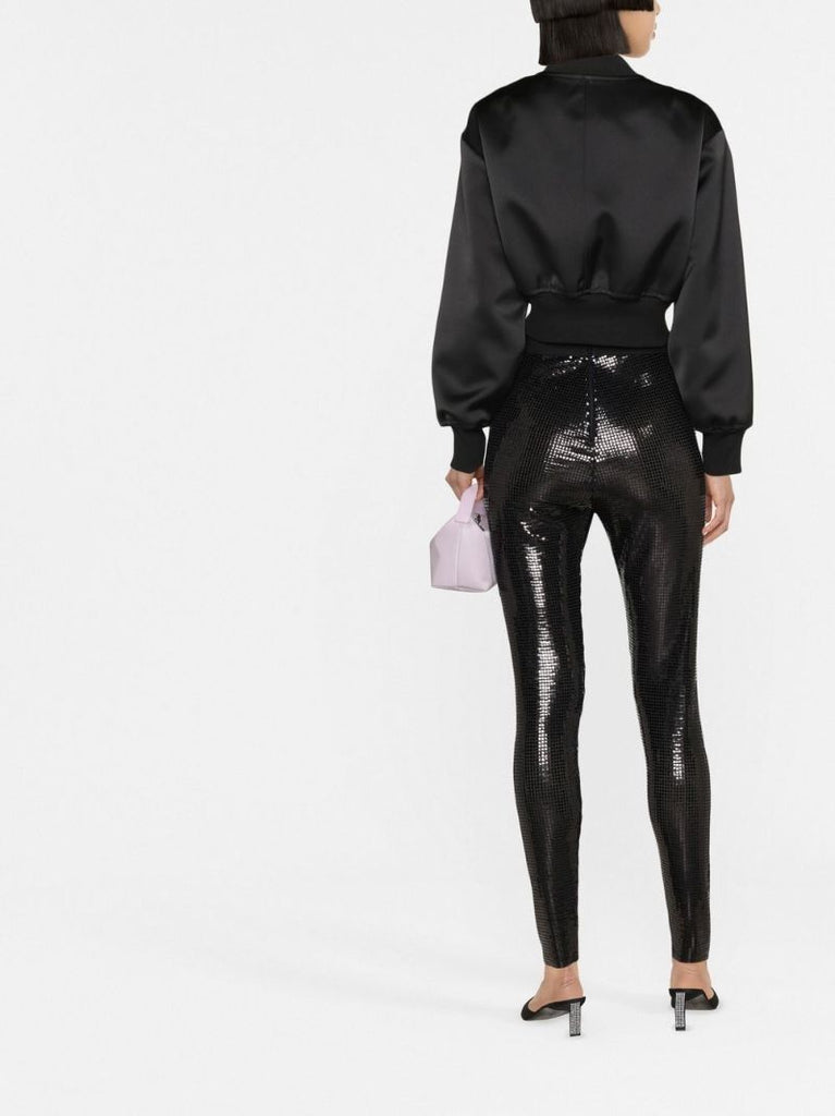 Black Dg Logo Sequin-embellished Leggings