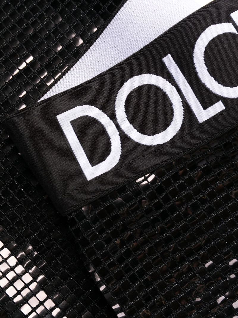 Black Dg Logo Sequin-embellished Leggings