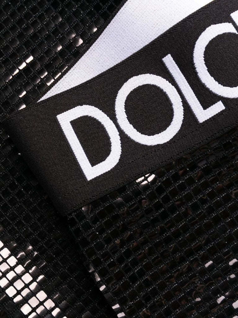 Black Dg Logo Sequin-embellished Leggings