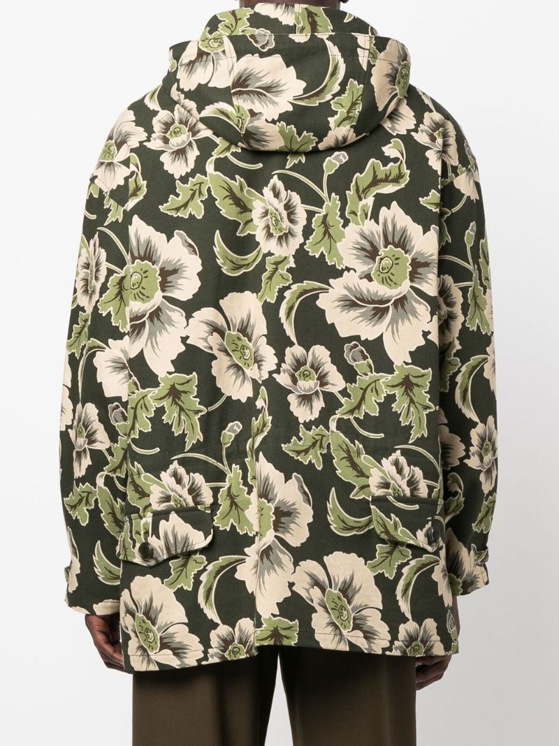 Green Jungle Camo Military Parka Jacket