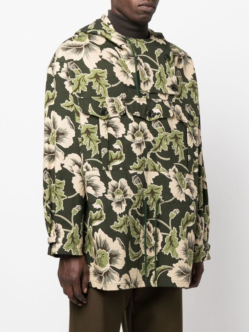 Green Jungle Camo Military Parka Jacket