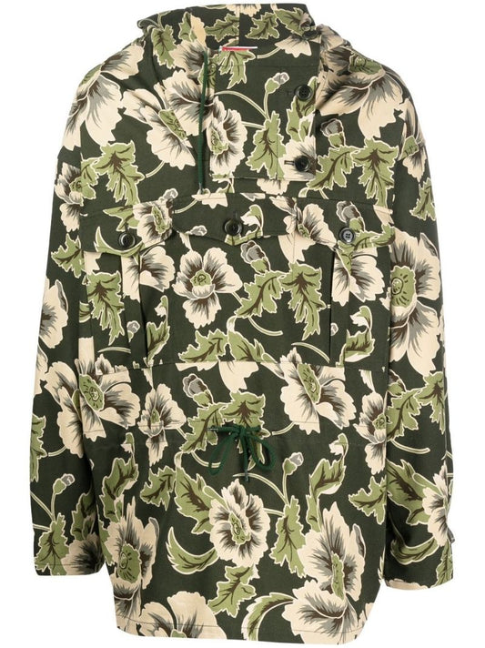 Green Jungle Camo Military Parka Jacket
