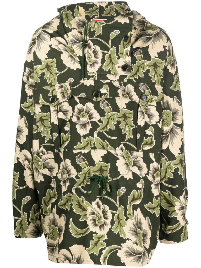 Green Jungle Camo Military Parka Jacket