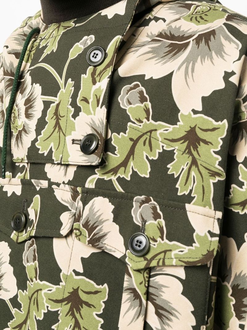 Green Jungle Camo Military Parka Jacket