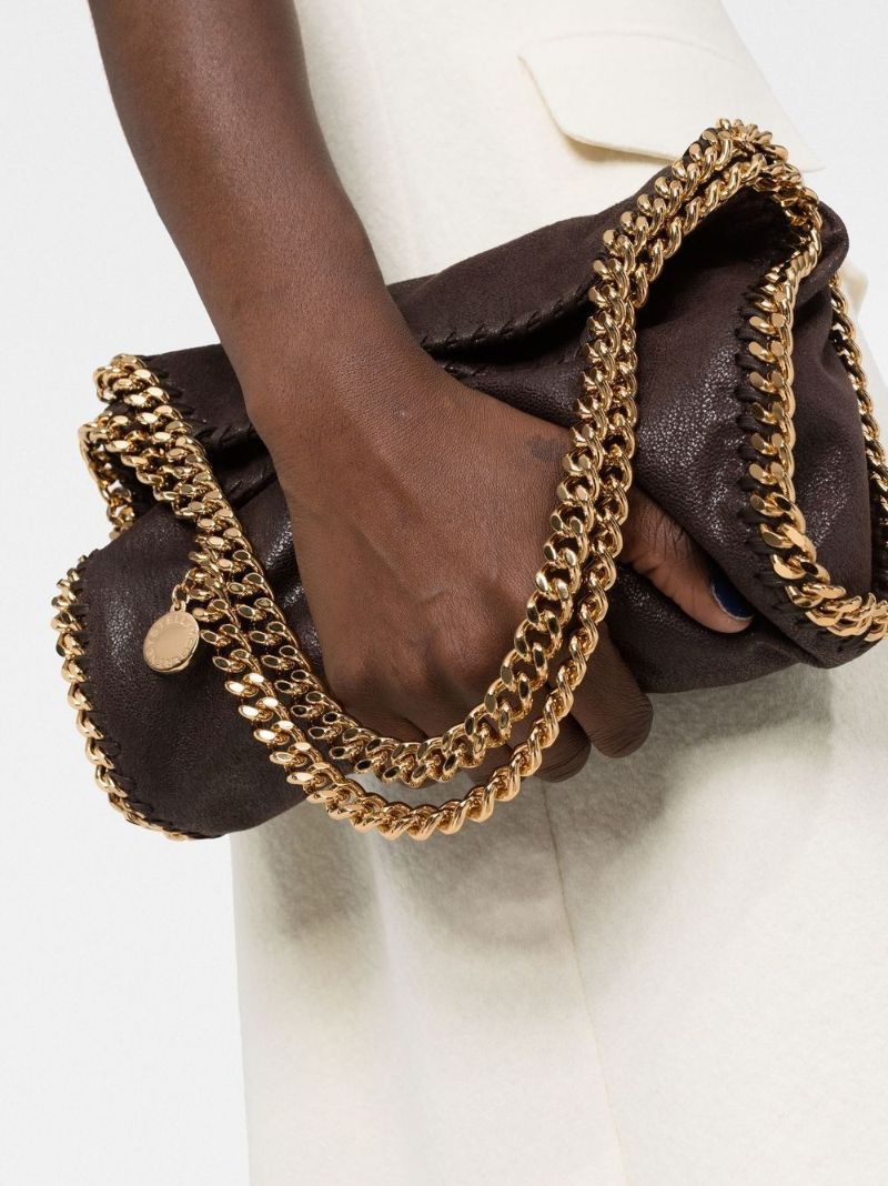 Brown Falabella Mini Faux Leather Tote Bag