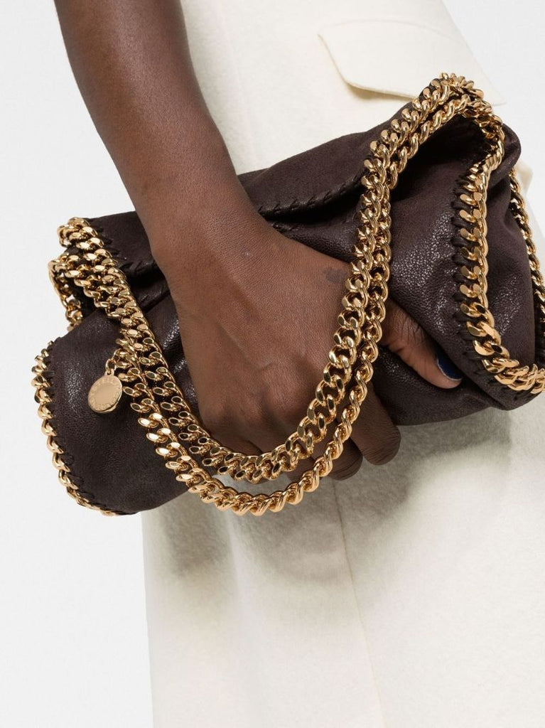 Brown Falabella Mini Faux Leather Tote Bag